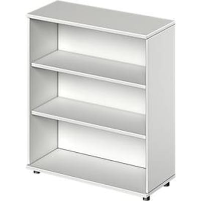 Schäfer Shop Genius Open opzetkast TETRIS WOOD - B 1000 x D 421 x H 1160 mm - 3 OH - met glijders - lichtgrijs