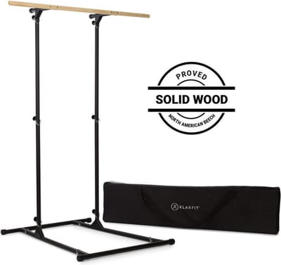 Klarfit T Trix Pull Up Station MultiGym Concept , multifunktionale optrekstang , höhenverstellbar , bis 100 kg , Massive Buche , Stahl , schwarz – geschikt voor thuisfitness en sportschoolgebruik, duurzame constructie, eenvoudig te monteren, ideaal v