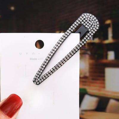 1PCS Strass Haarspeldjes Waterdruppel Kristal Haarspeldjes Bling Haarspelden Glitter Haaraccessoires Voor Vrouwen Meisjes zwart
