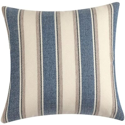 Set van 2 Stuks Coole Streep Kussenslopen Katoen Linnen Vierkant Decoratief Sierkussenhoes 45x45cm