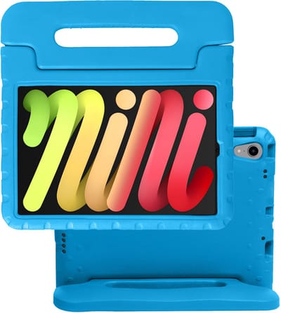 Hoes - Geschikt voor Apple iPad Mini 7 (2024) - 8.3 inch - 7e Generatie - Kinderhoes Shockproof Bumper - Kidsproof Case - Tablet Hoesje - Kinder Hoes Cover - Blauw