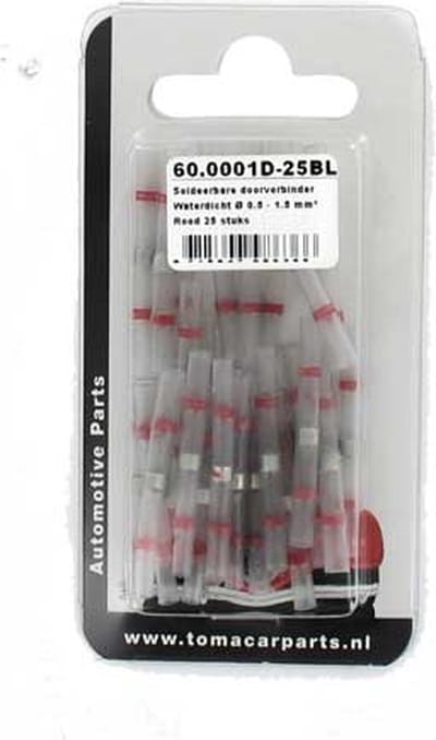 Kabeldoorverbinder rood 25 stuks blister