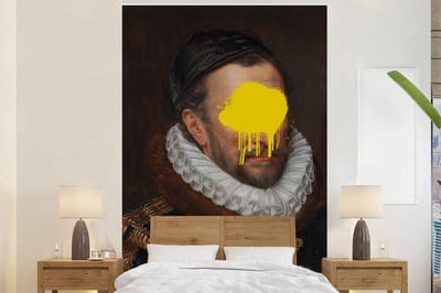 Behang - Fotobehang Willem van Oranje - Adriaen Thomasz - Geel - Breedte 160 cm x hoogte 240 cm