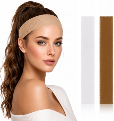 Guardian Beauty Anti Slip Pruik Band - Siliconen - Wig Grip - Verstelbare Klittenband - 2 stuks - Bruin & Transparant Wit