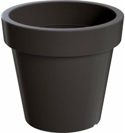 Bloempot/plantenpot - D58 x H52 cm - antraciet - kunststof - voor binnen en buiten - decoratie