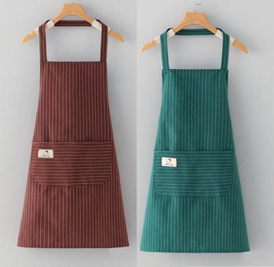 Keukenschorten, tweedelige verstelbare waterdichte schortenset met twee zakken, unisex, geschikt voor koks, tuinmannen, restaurants, barbecues, cafés, enz. (koffie + groen)