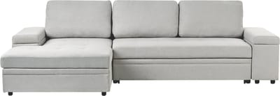 HRISEY - Hoekbank - Lichtgrijs - Polyester