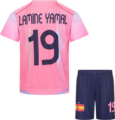 Lamine Yamal Roze Voetbalshirt en Broekje Spanje - Baby t/m Volwassen Maten - Voetbaltenue kinderen - Babymaat 92