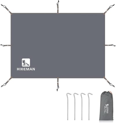 Multifunctioneel Waterdicht Tentzeil voor Campings, Wandelen en Picknicks - Grijs 180 x 210 cm