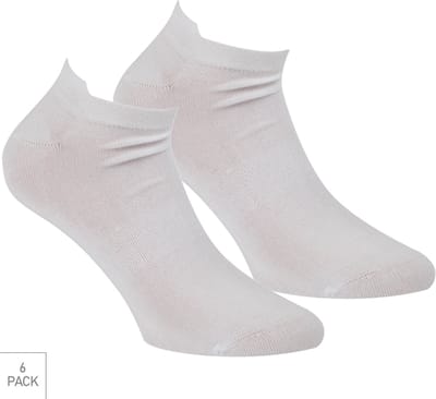 Boru Bamboo - 6-Pack - Sneakersokken met Lipje - Bamboe - Naadloos - Heren / Dames - wit - 36-40 - 2333