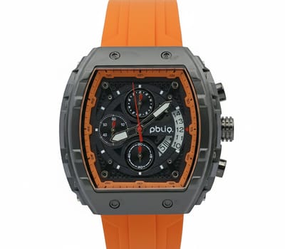 PBLIQ - Luxe Herenhorloge Oranje Zwart – Quartz Chronograaf Horloge