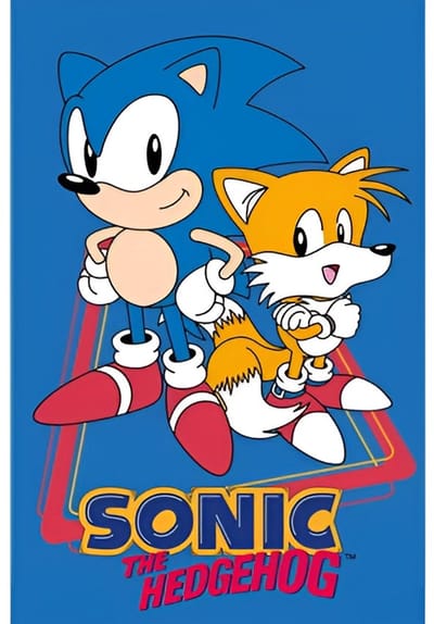Sonic the Hedgehog Tails hand- en gezichtshanddoek, handdoek 30x50cm