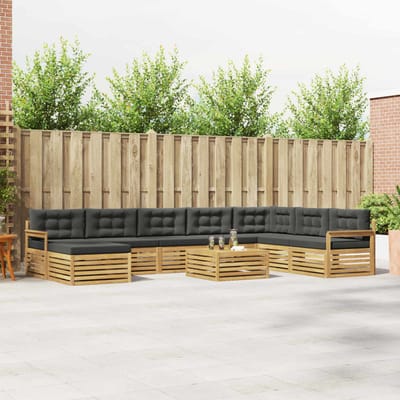 vidaXL - Buiten - bank - set - 9 - st - Wit - en - antracietkleurig