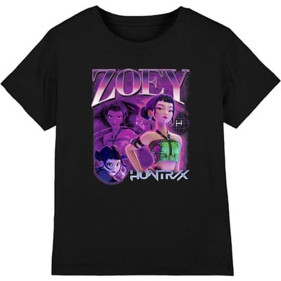 K-Pop Demon Hunters Kinderen/Kinderen Huntr/X Zoey T-Shirt (Zwart)