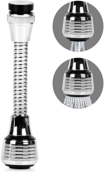 Orion serie - Waterbesparende Perlator - 14x3.5cm - Zilver en Zwart