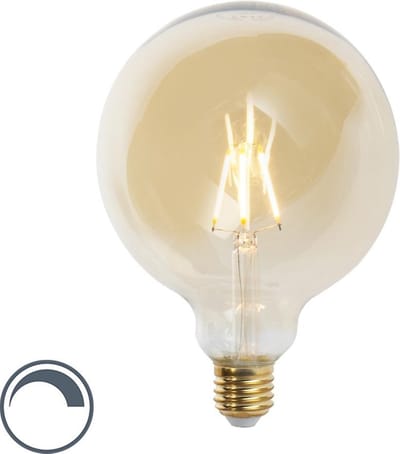 LUEDD E27 dimbare LED filament lamp G125 goldline 5W 450 lm 2200K