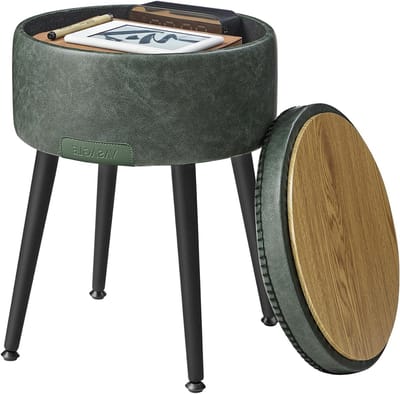 Opbergkruk PU - Kaptafel Poef - Extra Zitting - Verstevigd Staalframe - 382 x 444 cm - Bosgroen