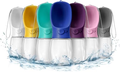 Draagbare hondenwaterfles, 355 ml, lekvrije puppywaterdispenser met drinkbak voor huisdieren buiten wandelen, hiken, reizen, voedselveilig plastic