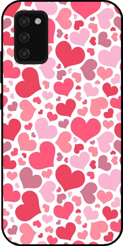 Smartphonica Telefoonhoesje Geschikt voor Samsung Galaxy A02s/A03s met Hartjes Print - Hearts Design TPU Backcover Case - Kinder Hoesje met Hartjes Design geschikt voor Samsung Galaxy A02s;Samsung Galaxy A03S