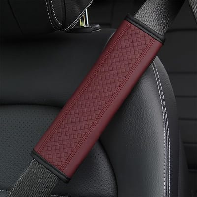 Autogordelpads - Gordelhoezen - Comfortabel Rijden - Zachte Schouderbescherming - 23 x 6.5 cm - Wijnrood