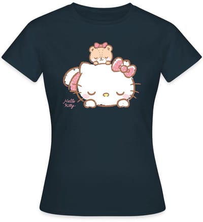Hello Kitty Met Teddy Op Haar Rug T-Shirt Dames