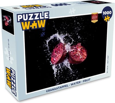Puzzel Granaatappel - Fruit - Water - Zwart - Paars - Legpuzzel - Puzzel 1000 stukjes volwassenen