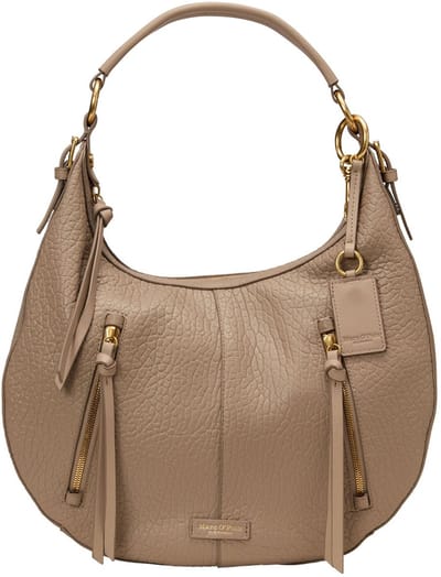 Marc O'Polo Leren schoudertas Philine Hobo Bag Earthy Taupe
