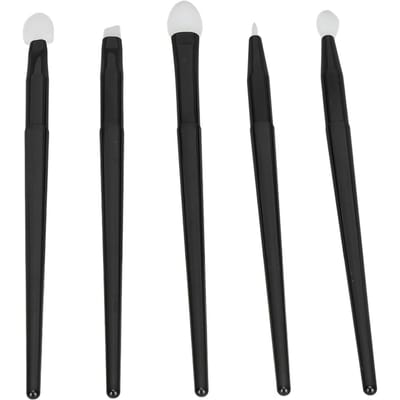 5 Stuks Siliconen Kwasten Oogschaduw Wenkbrauwen Lippen Eyeliner Kwastenset Draagbaar Handvat Herbruikbaar black