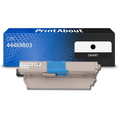 PrintAbout huismerk Toner 44469803 Zwart Geschikt voor OKI