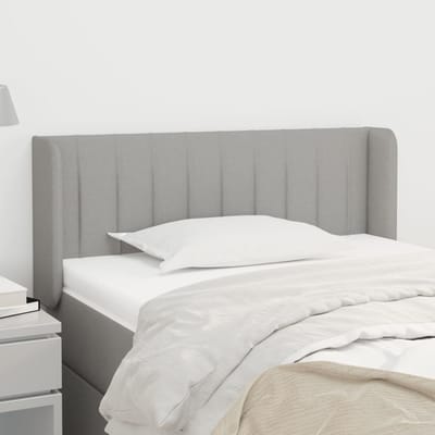 vidaXL - Hoofdbord - met - randen - 83x16x78/88 - cm - stof - lichtgrijs