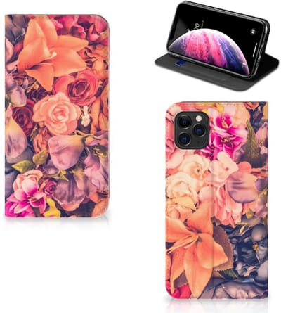 Standcase Hoesje voor Apple iPhone 11 Pro Max Smart Cover Bosje Bloemen