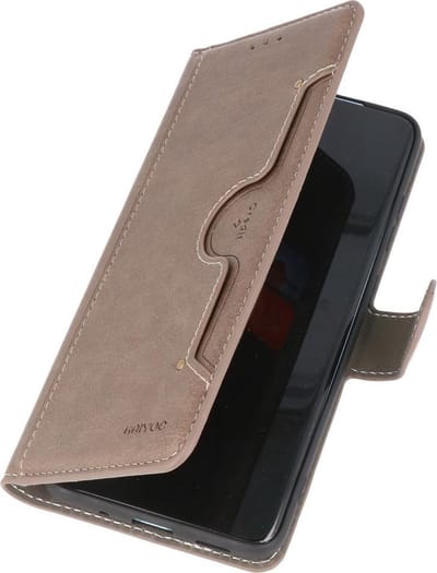 KAIYUE - Luxe Portemonnee Hoesje voor Samsung Galaxy A31 -  Grijs