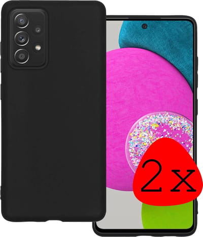 Hoesje 2 Stuks - Geschikt voor Samsung Galaxy A52s 5G - Sterk & Shockproof - Case Siliconen - Back Cover - Telefoon Hoes - Zwart