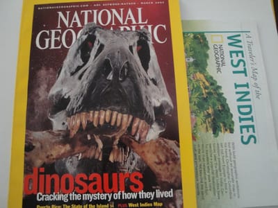 NATIONAL GEOGRAPHIC MAART 2003 EDITIE ENGELS TIJDSCHRIFT (TRAFELER'S MAP OF THE WEST INDIES INCLUDED)