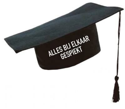 Afstudeerhoed - Alles bij elkaar gespiekt - soBAD. - zwart - geslaagd - diploma uitreiking - feest artikelen - unisex - one size