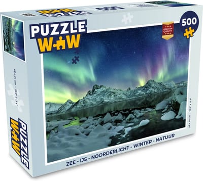 Puzzel Zee - IJs - Noorderlicht - Winter - Natuur - Legpuzzel - Puzzel 500 stukjes