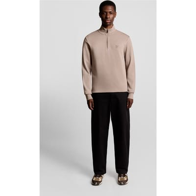 Lyle & Scott Superfine Quarter Zip Sweatshirt Fife Maat: XXL | Sweaters Outlet | Heren | Beige