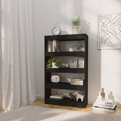 vidaXL - Boekenkast/kamerscherm - 80x30x135 - cm - bewerkt - hout - zwart