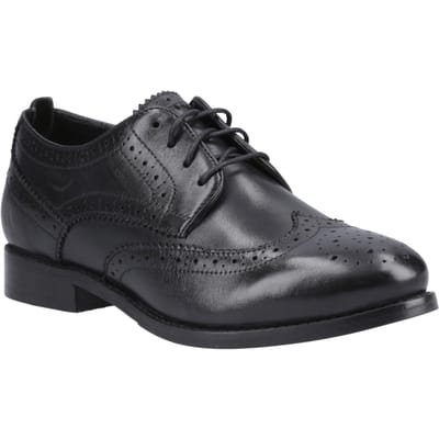 Hush Puppies Natalia Damesbrogues Schoenen Van Zwart/zwart Leer