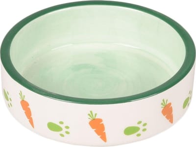 Flamingo Knaagdier Voerbak Iggy - Hamstervoerbak - Rond - Wit / Groen - 8,5cm