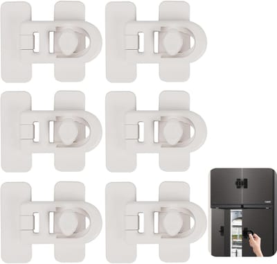 Kindveilige kastsloten - 6 Stuks - koelkastsloten - Kinderslot Lade - Zelfklevende Kinderslot - Baby Slot - Babyveiligheid voor Koelkast - Voor kasten, koelkast ,laden ,magnetron - wit