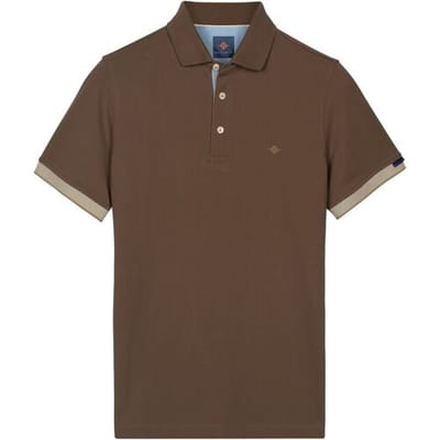 Baileys Polo Two-Tone Details Cotton Subtle Stretch Taupe / male