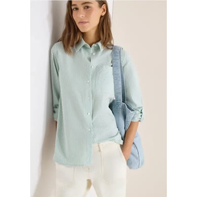 Gestreepte seersucker blouse