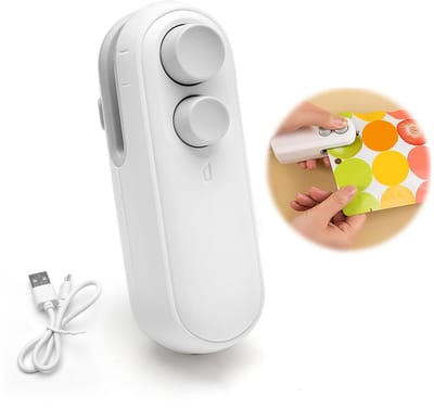 Allecto - 2-in-1 folielasapparaat - Handvacuüm-sealer - Compact en oplaadbaar - Off-white - Inlasapparaat voor plastic zakken - Geschikt voor thuis...