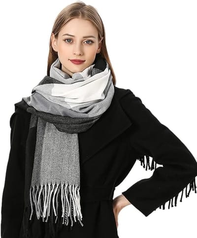 Winter dames sjaal - dikke warme sjaal - kwastjes geruite deken sjaal - geruite sjaal voor dames - herfst en winter imitatie kasjmier sjaal - warme halssjaal - 70x200cm