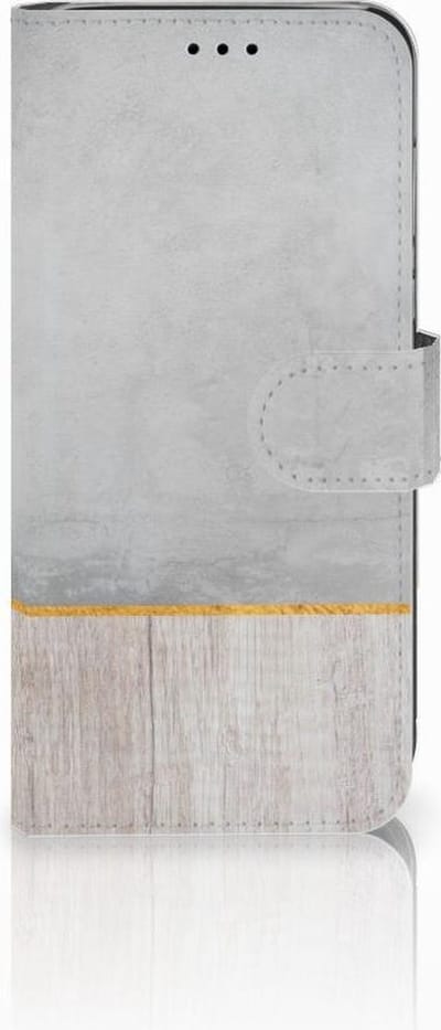 Huawei P20 Lite Book Style Case Wood Concrete