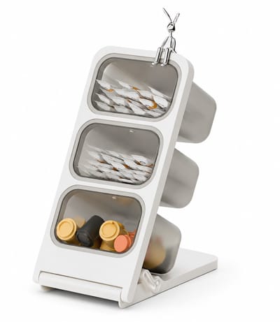 Daity 1 Stuk - Opbergtas voor theezakjes – 3 uitneembare bakjes, schuin geplaatste opbergruimte op aanrechtbladen, in lades of voorraadkasten voor gemakkelijke toegang en een goed overzicht.