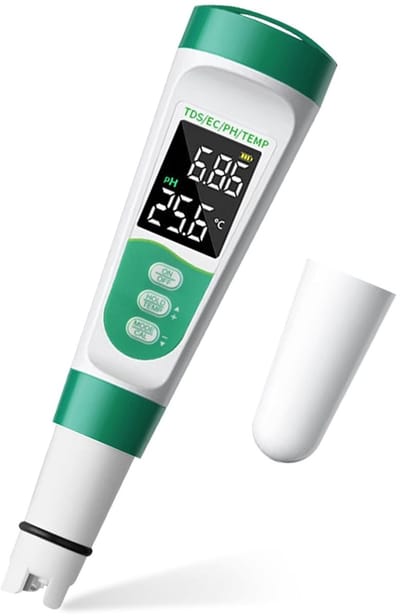 5-in-1 Meetinstrument voor Saliniteit en pH, Ideaal voor Zwembaden en Drinkwater, TDS, EC en Temperatuur Tester