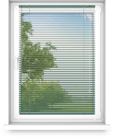 time4blinds - Binnenjaloezieën Zonder Boren - Aluminium Jaloezieën - Aluminium Rolgordijnen voor Woonkamer, Slaapkamer, Keuken, Kantoor - met Koordgeleiders - Smaragdgroen, Links, 400x300
