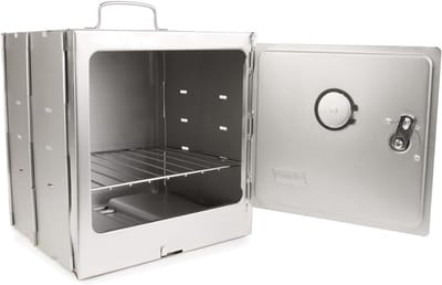 Kampeer Oven - Draagbare Keuken - Buiten Koken - Verstelbaar Ovenrooster - 34cm Breed - Zilver